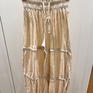 Urban Outfitters Cream Tiered Maxi Skirt